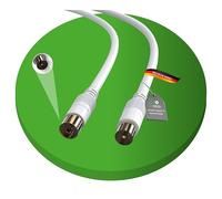 Conecto Cavo Antenna SAT 1,00m Doppia Schermatura, IEC a IEC, HDTV, Ricevitore, Satellite, DAB, Radio, Bianco