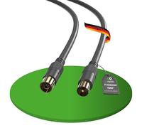 conecto cavo antenna SAT-cavo coassiale satellitare TV 1,00m doppia schermatura, da spina IEC a presa IEC, per HDTV, ricevitore, satellite, DAB, radio, nero