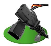 conecto cavo di alimentazione, spina C13 IEC dritta a presa C14 IEC dritta, cavo di alimentazione Euro per elettrodomestici, 3,00 m, nero