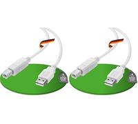 conecto cavo di collegamento USB 2.0. A maschio/B maschio - bianco - 3,00m (Confezione da 2)