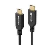 conecto, cavo di ricarica da USB-C a USB-C, USB 2.0, funzione di ricarica rapida, 480 MB/s, 5 A/100 W, rivestimento in PVC, nero, 0,15 m