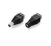 conecto CC20175-1 Set di adattatori per Bassa Tensione (1x Spina CC 5,5 x 2,5 mm/morsettiera bipolare + 1x Spina CC a Spina Passante 5,5 x 2,5 mm/Morsetto bipolare), Nero