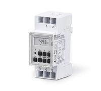 conecto CC50204 Interruttore Orario Digitale per Binario, Montaggio a Pannello, Display LCD, 10 Programmi di Commutazione Orario Estivo + Timer 12 / 24H, 3600W