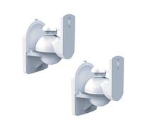 conecto CC50298 2x Supporto per altoparlante a parete universale, inclinabile -20°/20°, orientabile -70°/70°, distanza parete 64 mm, max. 3,5 kg, bianco