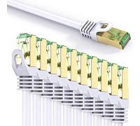 conecto CC50447 Cavo di rete Ethernet RJ45 (S/FTP, PIMF, CCA AWG26 / 7), con cavo crudo Cat7, 25,0m (10+1 gratis), bianco
