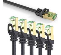 conecto CC50456 Cavo di rete Ethernet RJ45 (S/FTP, PIMF, CCA AWG26 / 7), con cavo crudo Cat7, 25,0m (5+1 gratis), nero