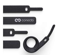 conecto CC50557 Fascette in / con passante per la gestione dei Cavi, Set di 10, nero