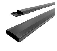 conecto CC50573 Canale per Cavi con adesivo autoadesivo o viti in PVC di alta qualità (lunghezza 100 cm, larghezza 6 cm, altezza 2 cm), nero