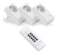 conecto [Nuovo]® Kit presa telecomando 2x spina telecomando e 1x telecomando, 1100 Watt, bianco