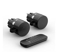 conecto prese di corrente radiocomandate con telecomando da esterno, 2300 Watt, 230V, 2 x presa di corrente con radiocomando, set da esterno, IP44, risparmio energetico, portata 30m, nero
