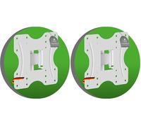 conecto Supporto a parete per TV, girevole, inclinabile, universale per monitor TV piatti e curvi da 23-42 pollici fino a 30 kg, VESA massimo 200x200 mm, bianco (Confezione da 2)