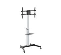 Conecto Supporto TV, regolabile in altezza su ruote, supporto TV universale per TV da 37 a 86 pollici, girevole e Supporto TV inclinabile con portata fino a 50 kg