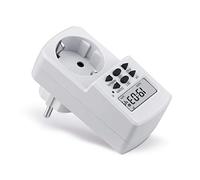 conecto timer digitale per la presa, 8 programmi di commutazione, display LCD 1,5", batteria di riserva inclusa, IP20, 1800 watt, bianco