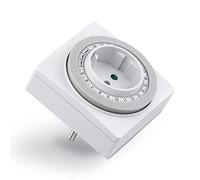 conecto timer meccanico per presa a muro, timer 24 ore, 96 segmenti di commutazione, interruttore per on/off, IP20, 3500 Watt, bianco