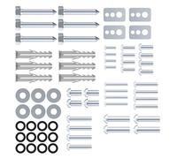conecto Vesa set di viti 66 pezzi, montaggio TV, montaggio a parete, viti filettate M8, M6, M5, M4, universalmente compatibile, con tasselli e rondelle, argento