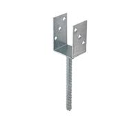 Conectores para madera, anclajes para postes Galvanizado en caliente en U, soldado, con pata de acero corrugada - MEDIDA: 71 x 100 x 200 x 60 - Unid: 1