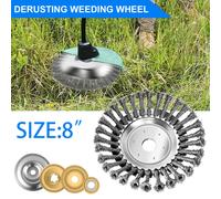 Conentool 6/8 pollici filo di acciaio spazzola per erbacce trimmer testa 25.4mm foro decespugliatore per erbacce tosaerba per la pulizia di attrezzi da giardino