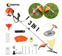 CONENTOOL Decespugliatore a Benzina 3-in-1 da 52cc, Potente Tagliaerba da Giardino con Motore a 2 Tempi, Attrezzo per la Rimozione delle Erbacce con Lama e Filo