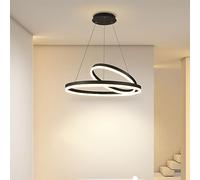 CONERY Lampada a Sospensione Creativa nordica Lampadario annidato a Doppio Anello Lampada a Sospensione a LED Minimalista 3000-6000K Illuminazione a LED in Alluminio per Interni Illuminazione a