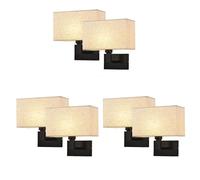 CONERY Lampada da Parete in Tessuto Morbido da 2 Pezzi, Lampada da Comodino in Ferro Antiruggine per Soggiorno e Camera da Letto