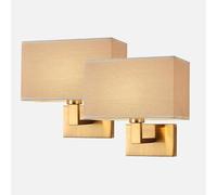 CONERY Lampada da Parete in Tessuto Morbido - Set da 2 Pezzi, Comodino, Ferro Antiruggine per Soggiorno e Camera da Letto