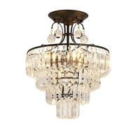 CONERY Lampada da soffitto in cristallo semi-incasso moderna di lusso E12 luci illuminazione da soffitto rotonda luci di cristallo dimmerabili a 3 colori per soggiorno camera da letto cucina cucin