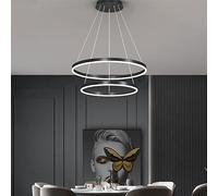 CONERY Lampadario LED ad anello nero Lampada a sospensione a LED impilata multi-anello Illuminazione a sospensione dimmerabile Illuminazione moderna per apparecchi in ferro Illuminazione contemporanea
