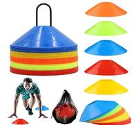 Conetti Allenamento,Coni a Disco per Il Calciob,Mini Coni per Partite di Calcio,Cinesini Piatti per Allenamento Partite di Calcio Atletica Leggera Coni Marcatori con Cinghia di Bloccaggio e Tasca a Re