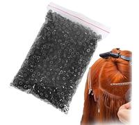 Conettori Micro ring anelli per extension di capelli, anello di prolunga per capelli con inserto in silicone 4 mm, anelli perline(2000pcs-Black)