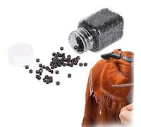 Conettori Micro ring anelli per extension di capelli, anello di prolunga per capelli con inserto in silicone 4 mm, anelli perline(1000pcs-Brown)