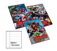 Conf 10 Maxi Quaderni degli Avengers Rigatura C Rigo con Margine 4-5 Elementare