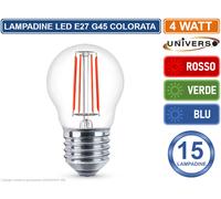 CONF. 20PZ LAMPADINE LED E27 COLORATA 4W MINIGLOBO G45 A FILAMENTO 440 LUMEN [EEK: A+]