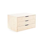 Conf. 2 Pz Cassettiera in Abete 3 Cassetti 45X75X50 cm
