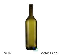 CONF. 20 PZ. BOTTIGLIA BORDOLESE 750 ML COLORE UVAG PER VINO IN VETRO