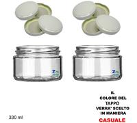 CONF. 20 PZ VASO BARATTOLO BOCCACCIO VETRO 330 ml CON TAPPI X ALIMENTI CONSERVE