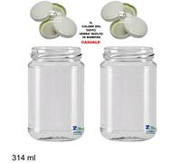CONF. 24 PZ VASO BARATTOLO BOCCACCIO VETRO 314 ml CON TAPPI X ALIMENTI CONSERVE