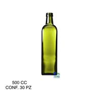 CONF. 30 PZ. BOTTIGLIA MARASCA 500 CC SENZA TAPPO IN VETRO COLORE VERDE PER OLIO