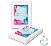 Conf 5 pacchi Fogli protocollo A4 misura 21X29,7 Quadretti 4 mm 200 pz cad