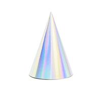 Conf. 6 Cappellini a Cono Foil Effetto Iridescente Opalescente