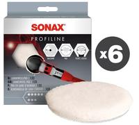 Conf. 6 pz Tampone in lana d'agnello per lucidatrice rotativa Ø 133 mm