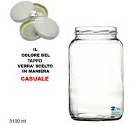 CONF. 6 PZ VASO BOCCACCIO VETRO 3100 ml CON TAPPI PER ALIMENTI CONSERVE