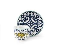 Excelsa Amalfi Set 6 Tazzine caffè con Piattino, Porcellana, Trasparente