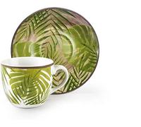 Excelsa Foliage Set 6 Tazzine caffè con Piattino, Porcellana