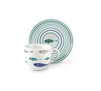 Excelsa Set 6 tazzine da caffè North Sea con piattino Porcellana 90 ml