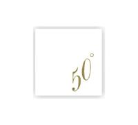 Conf. 60 tovaglioli carta 25x25 cm 2 veli - numero 50 - NOZZE D'ORO 1E4B