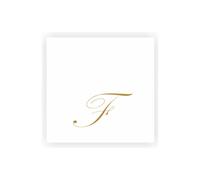 Conf. da 60 tovaglioli in carta 25x25 cm - 2 veli con iniziali LETTERA F 1E37