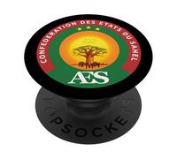 Confederazione Sahel AES Africa Tramonto Baobab Logo PopSockets PopGrip Adesivo