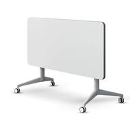 Conference Table, Folding Conference Room Desk with Flip-Top Design, Mobile Seminars Dynamic Meetings Training Tables for Offices, Classrooms, and Meeting Room(White, 63×21.6×29.5in)