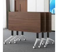 Conference Table, Folding Conference Room Desk with Flip-Top Design, Mobile Seminars Dynamic Meetings Training Tables for Offices, Classrooms, and Meeting Room(Walnut, 47.2×23.6×29.5in)