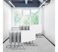 Conference Table, Folding Conference Room Tables Modern White Seminar Desk, Flip Top Mobile Meeting Training Desk with Wheels, with Strong Metal Legs for Home Office Classr